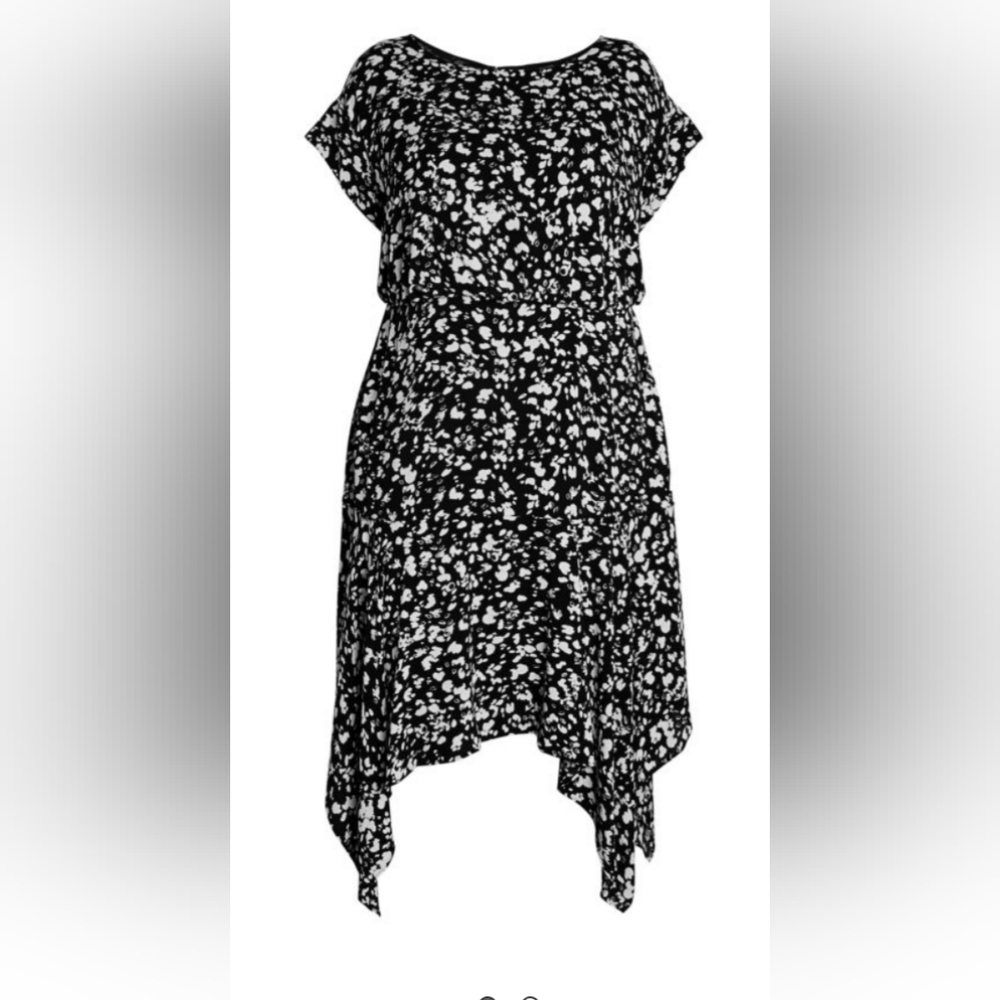 VINCE CAMUTO Plus Modern Imprint Dress Black And White Size 22W NWT